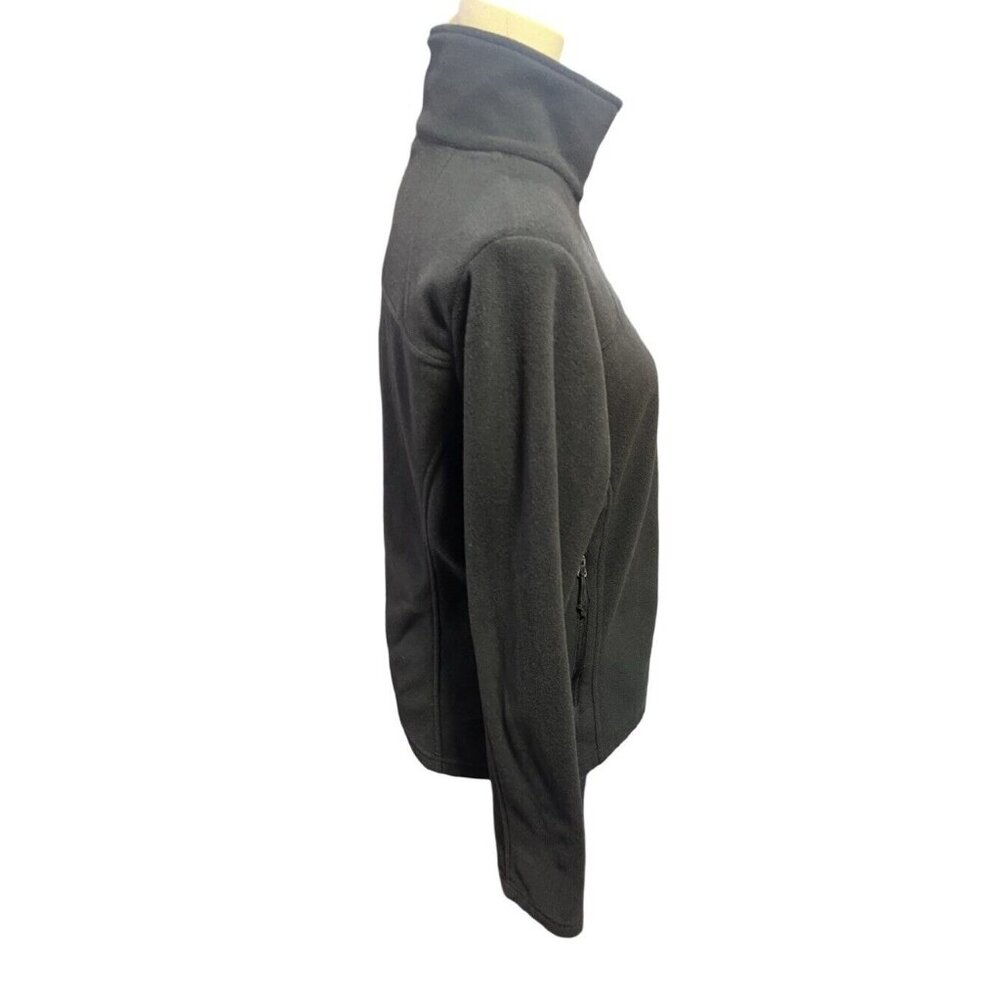 Columbia Fleece Women’s Size M Full Zip Black Lightweight Warm Pockets Tall Neck - Picture 4 of 5
